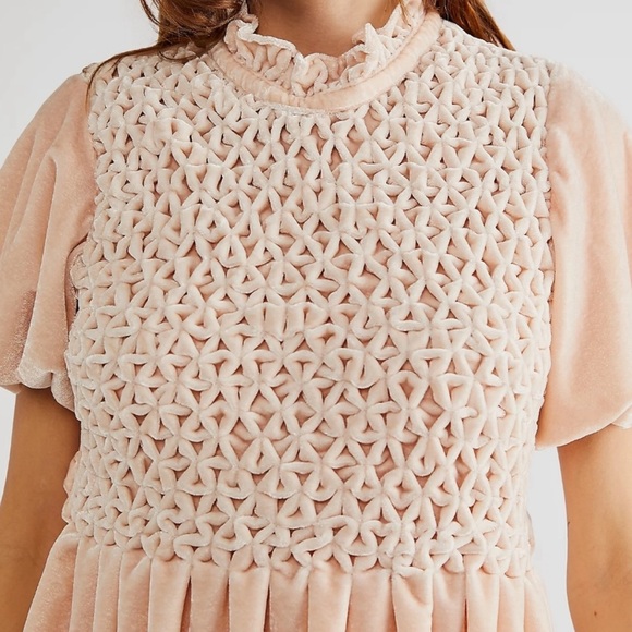 Free People Gum Drop Velour Open Back Mini Dress - Picture 3 of 6